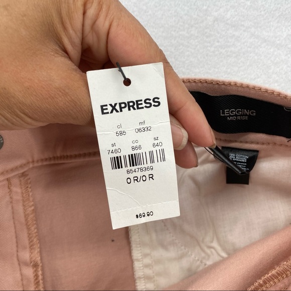 Express Stretch Pink Mid Rise Legging Skinny Jean - Picture 10 of 10